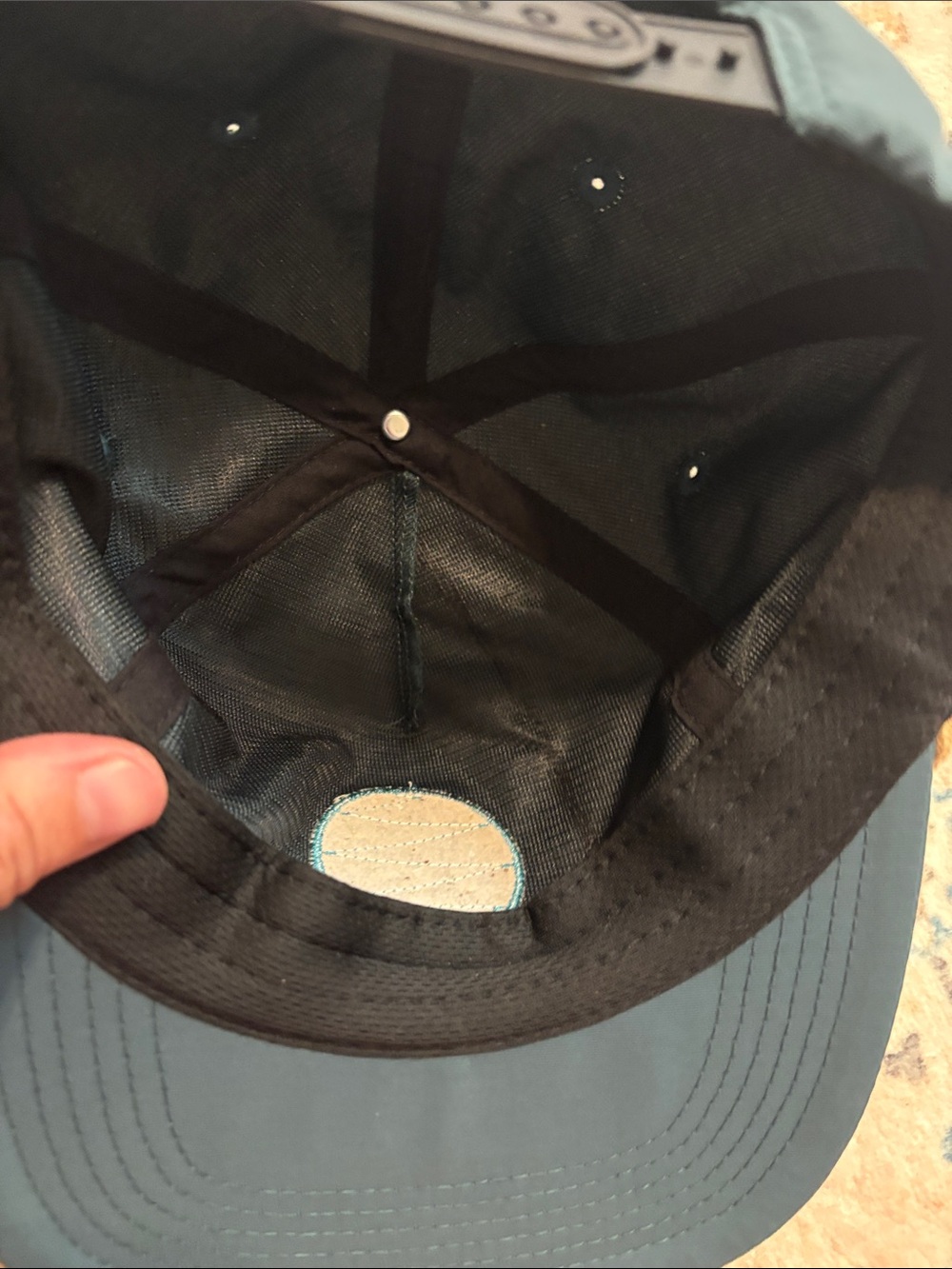 Men’s Teal Rope-Trim Cap - Picture 3 of 7
